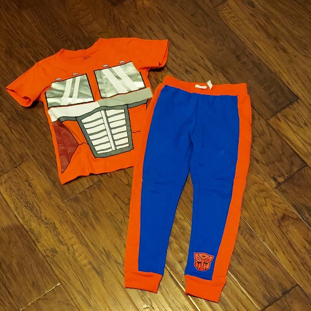 Optimus Prime Transformers Outfit Joggers Shirt Boys 6 New